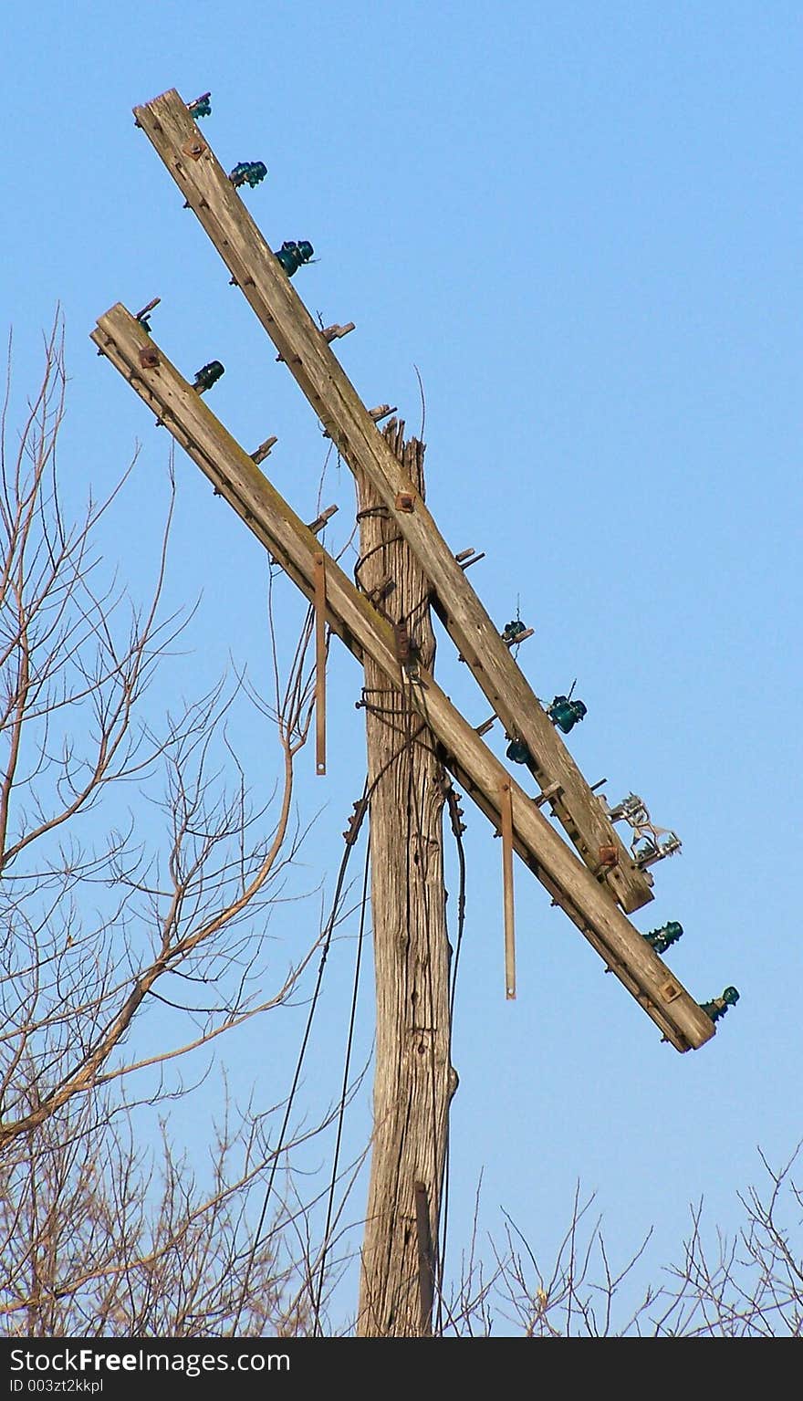 Old railroad telegraph pole