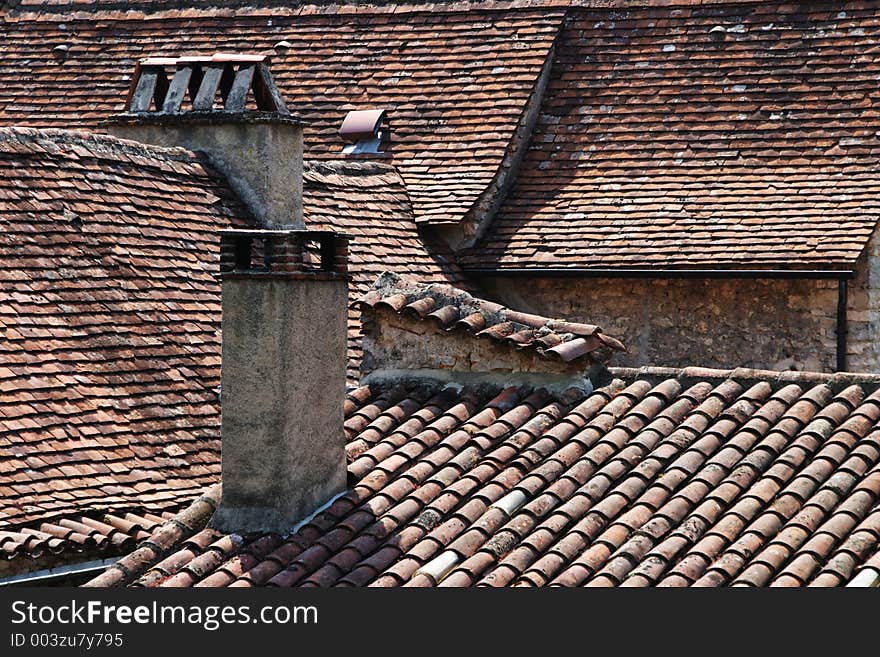 Rooftops in Vezelay, Central France