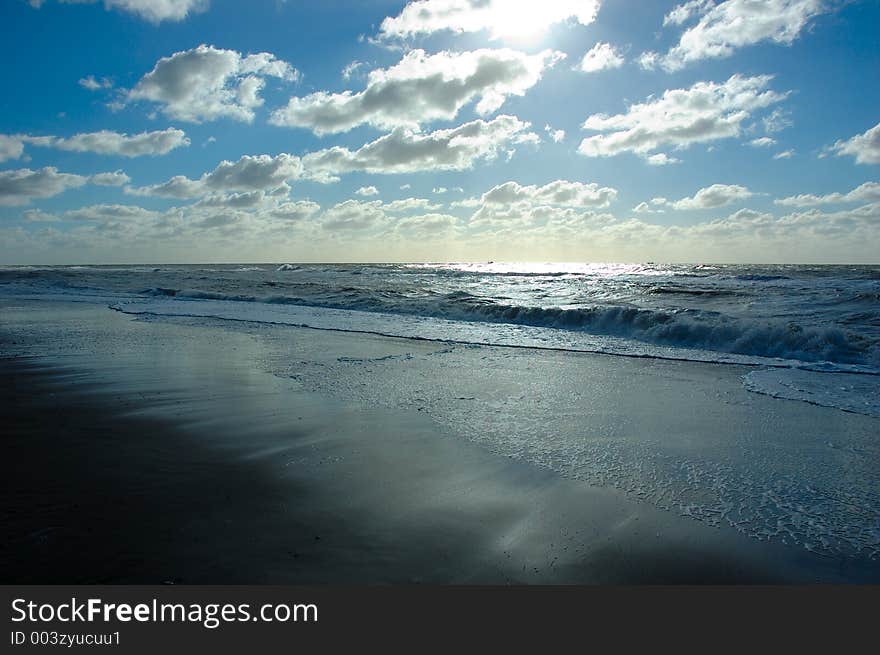 cloudy beach