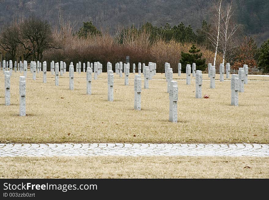 A German and Hungarian post cemetery. A German and Hungarian post cemetery.