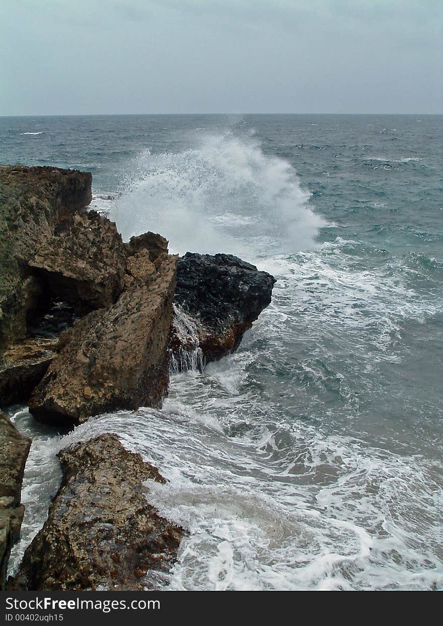 View from Natural Bridge in Aruba