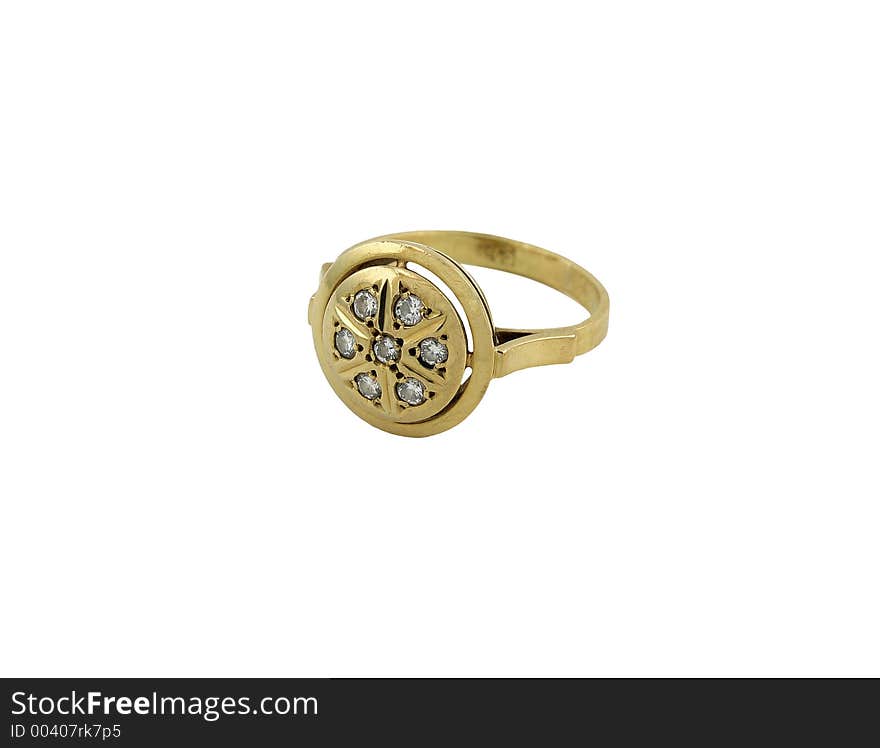 Jewelery gold ring with diamond