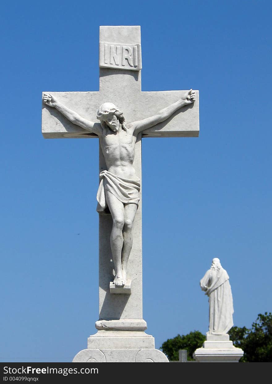 Sculpture of Jesus Christ on a cross