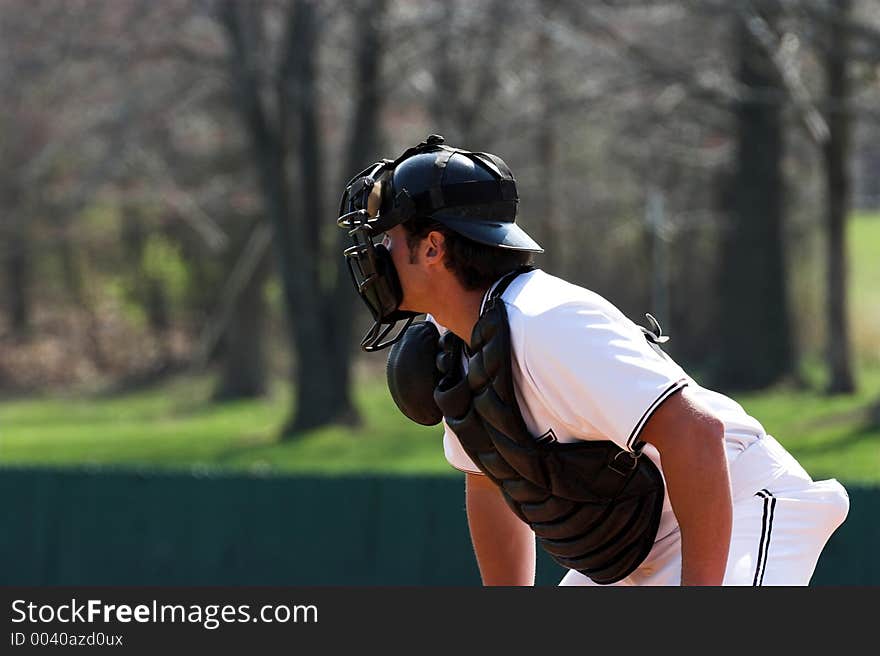 Baseball catcher photographed during game. Canon 20D. Baseball catcher photographed during game. Canon 20D