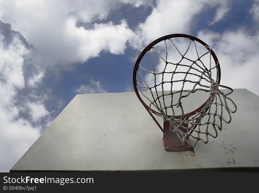 Basketball court after a rain. Basketball court after a rain.