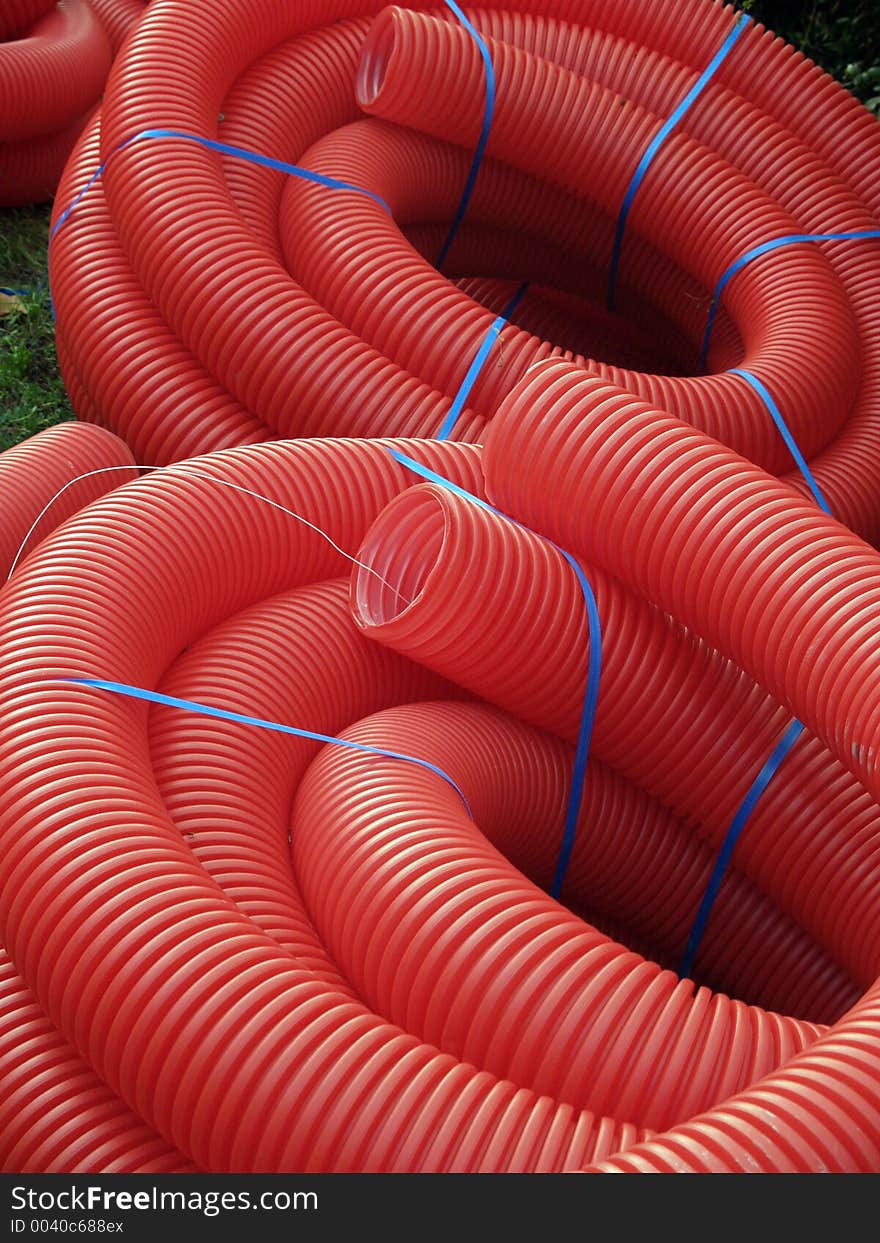 Red pipeline ready to install