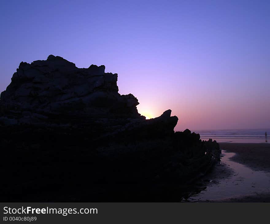 Sunset at sopelana beach. Sunset at sopelana beach