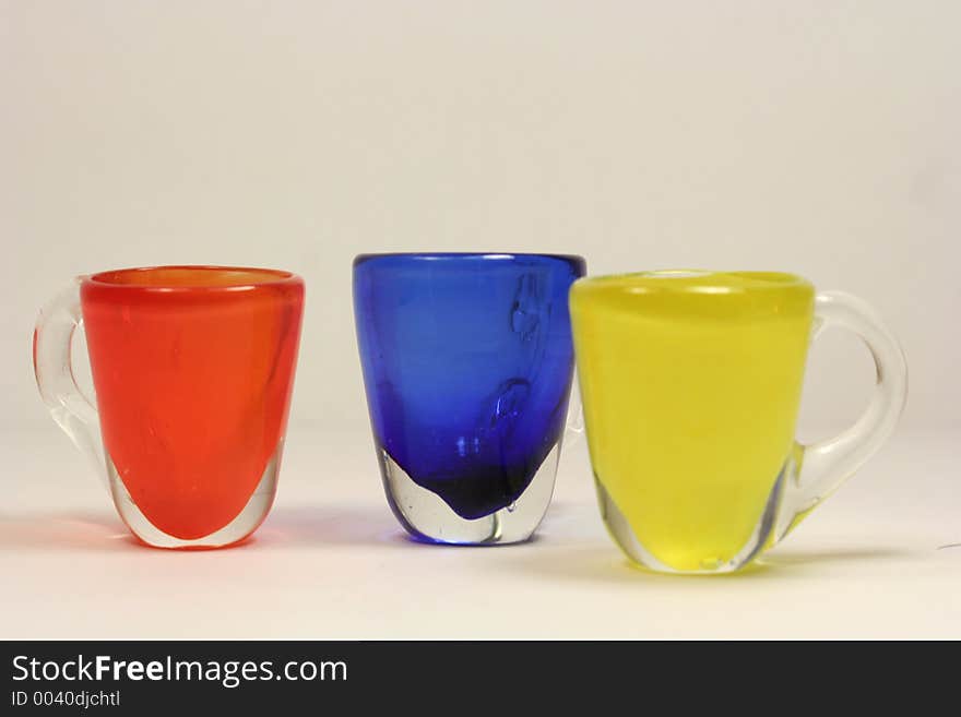 Three cups of glass