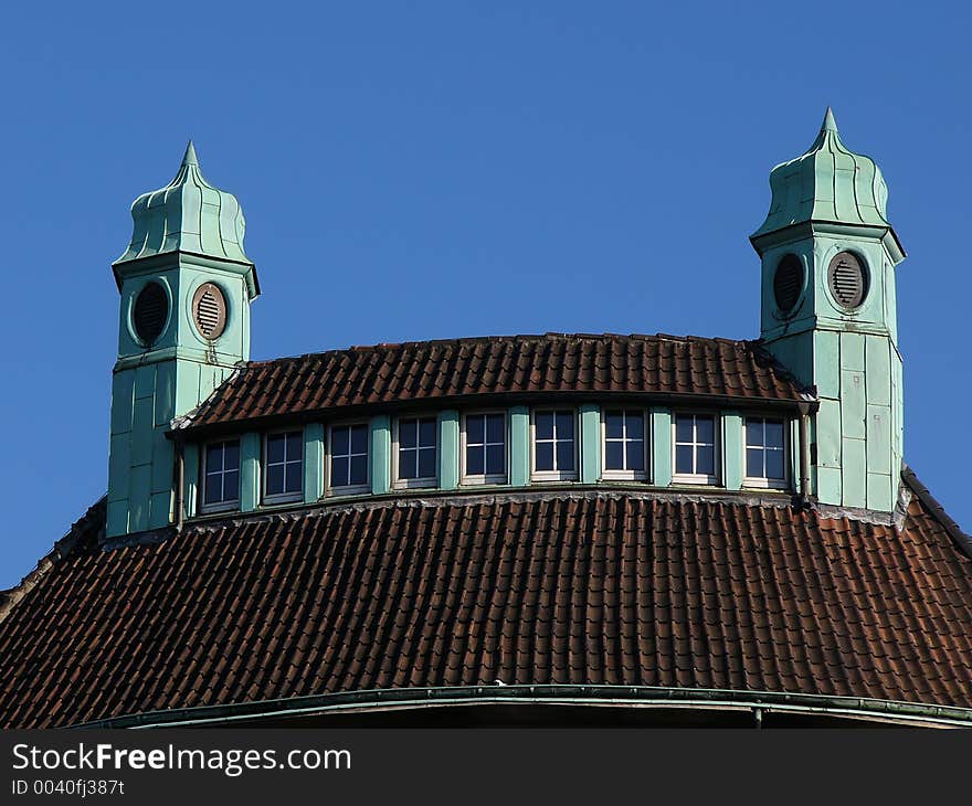 Art Nouveau Roof of in Essen, Germany. Art Nouveau Roof of in Essen, Germany