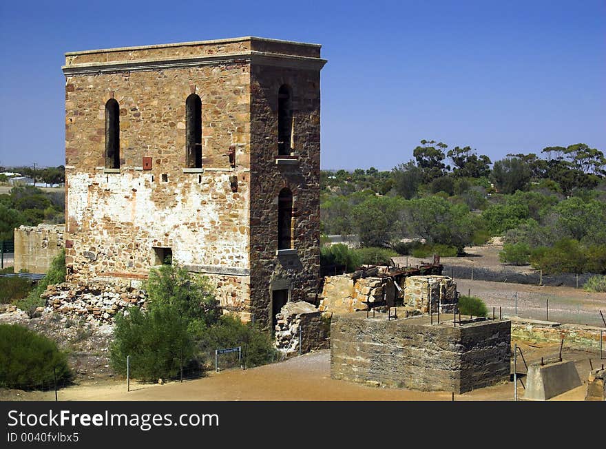 The ruins of Richman's engine plant at moonta Mines, South Australia. It was built by the Cornish in the 19th century to extract copper ore. The ruins of Richman's engine plant at moonta Mines, South Australia. It was built by the Cornish in the 19th century to extract copper ore.