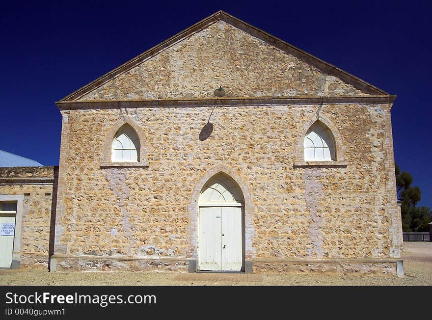 The historic stone building next to the Moonta Mehodist church, South Australia. The historic stone building next to the Moonta Mehodist church, South Australia.