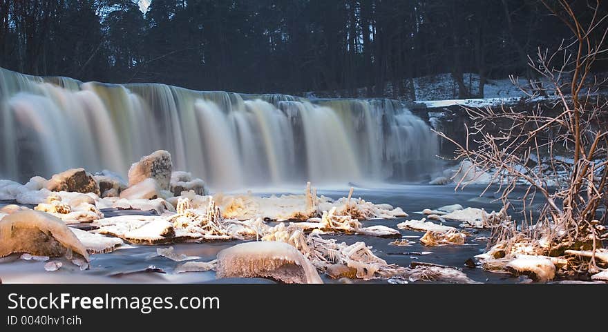 Waterfall in winter