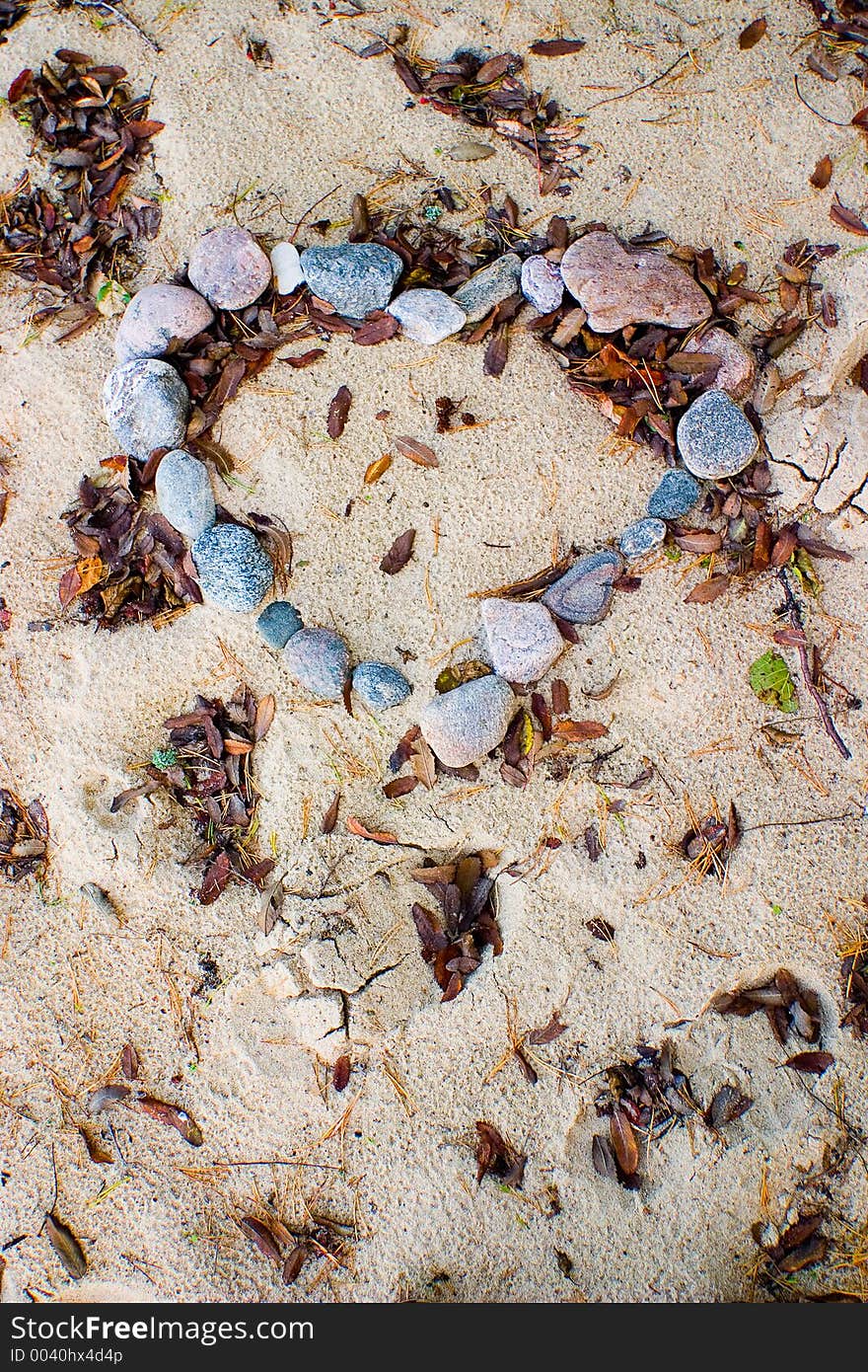 Heart on sand