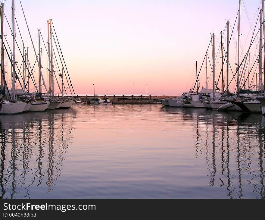 Small Harbor during sunset