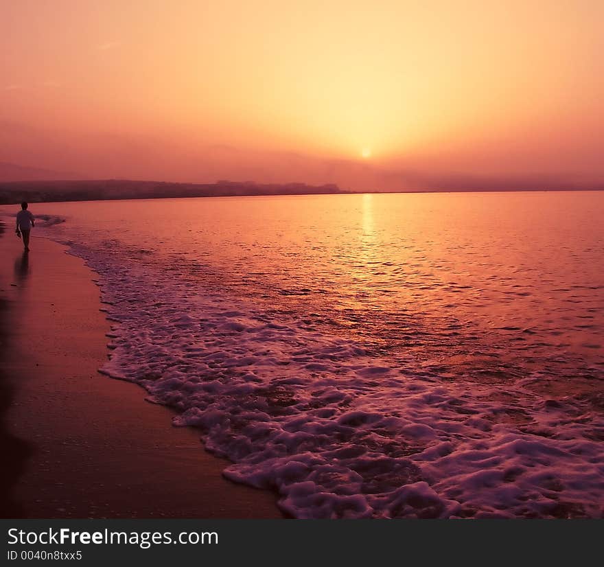 Romantic Sunset at sea.