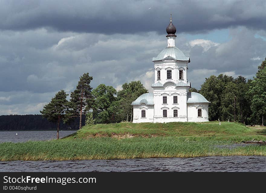 Church on the Harel island, lake Seliger. The central Russia. Church on the Harel island, lake Seliger. The central Russia