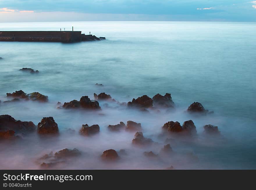 Beacon at sunset, Puerto de la Cruz, Tenerife