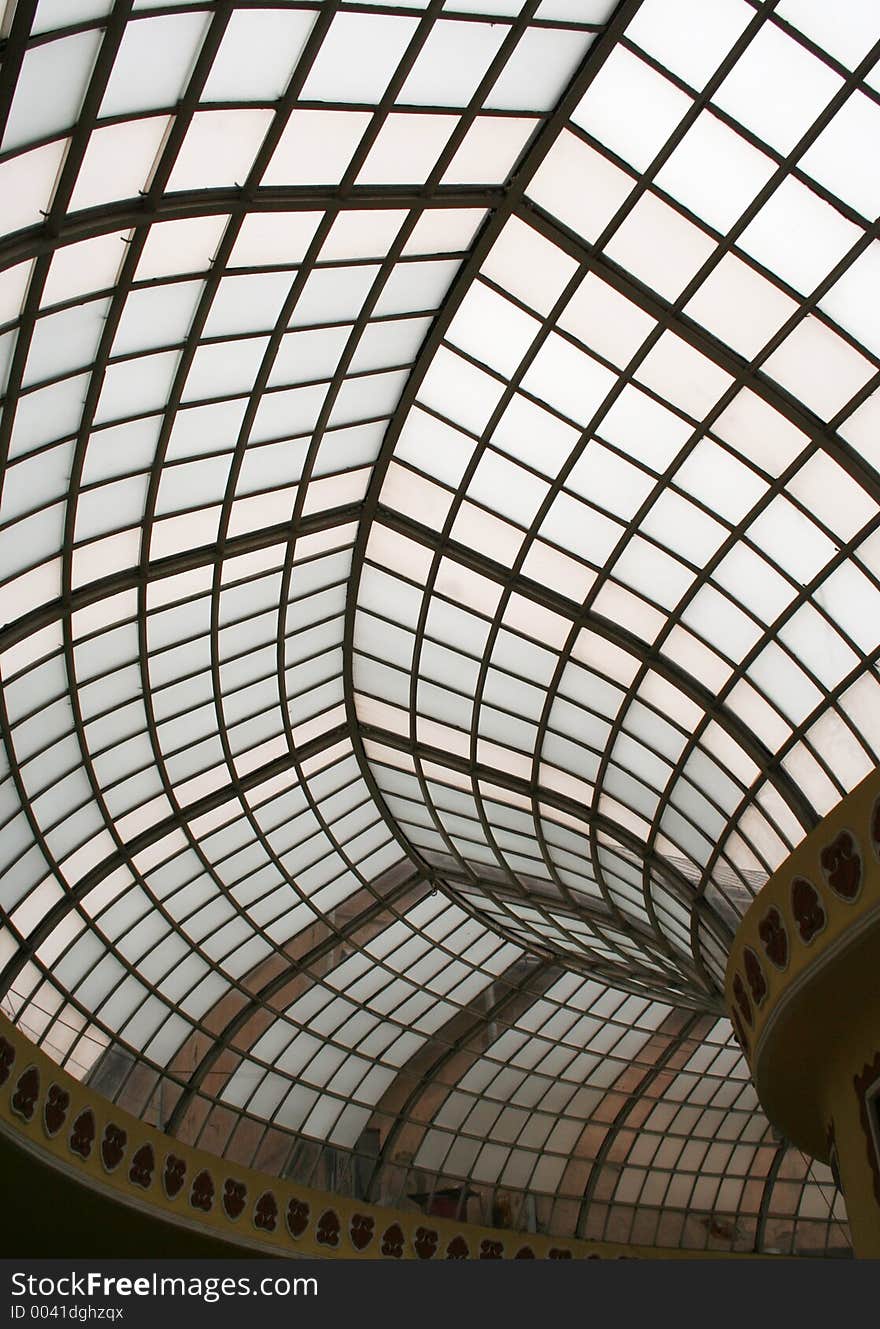 Transparent roof of a classical building in Europe. Transparent roof of a classical building in Europe