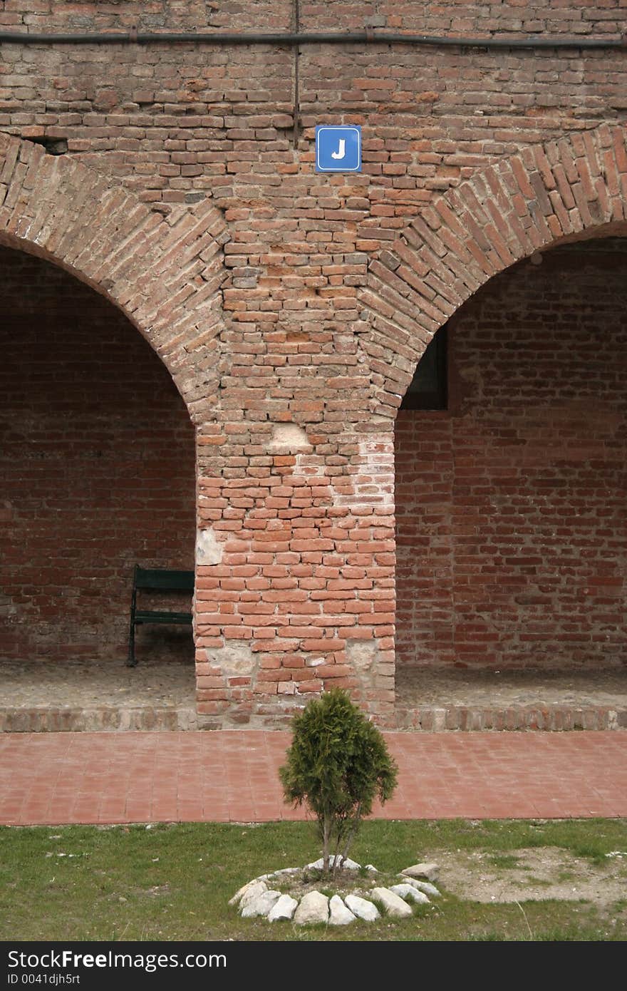 Arches at the fortress of Oradea, Romania