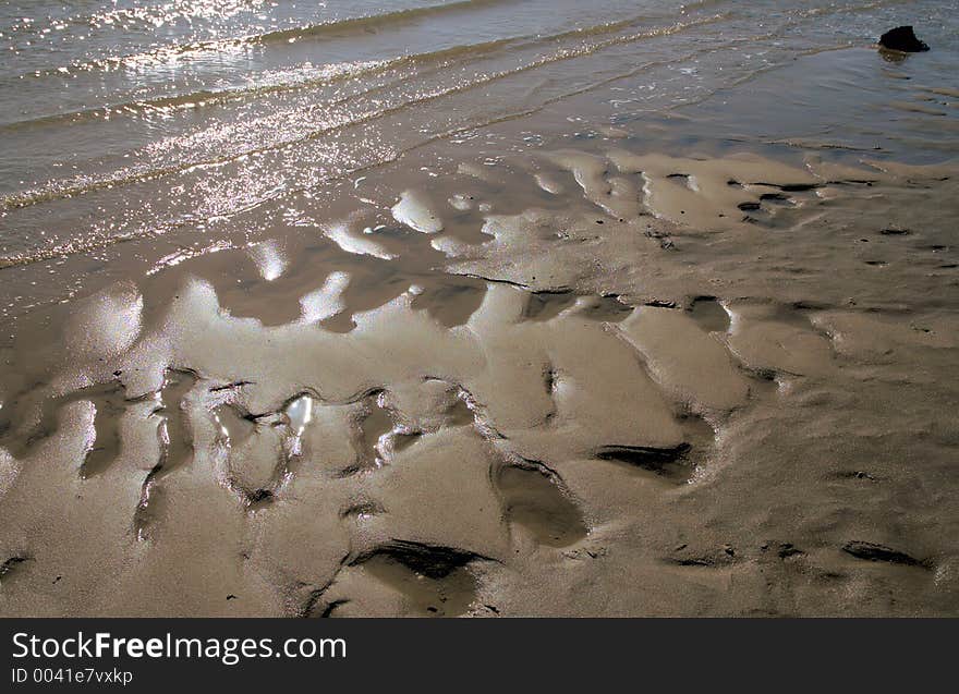 Uncovered land at low tide. Uncovered land at low tide