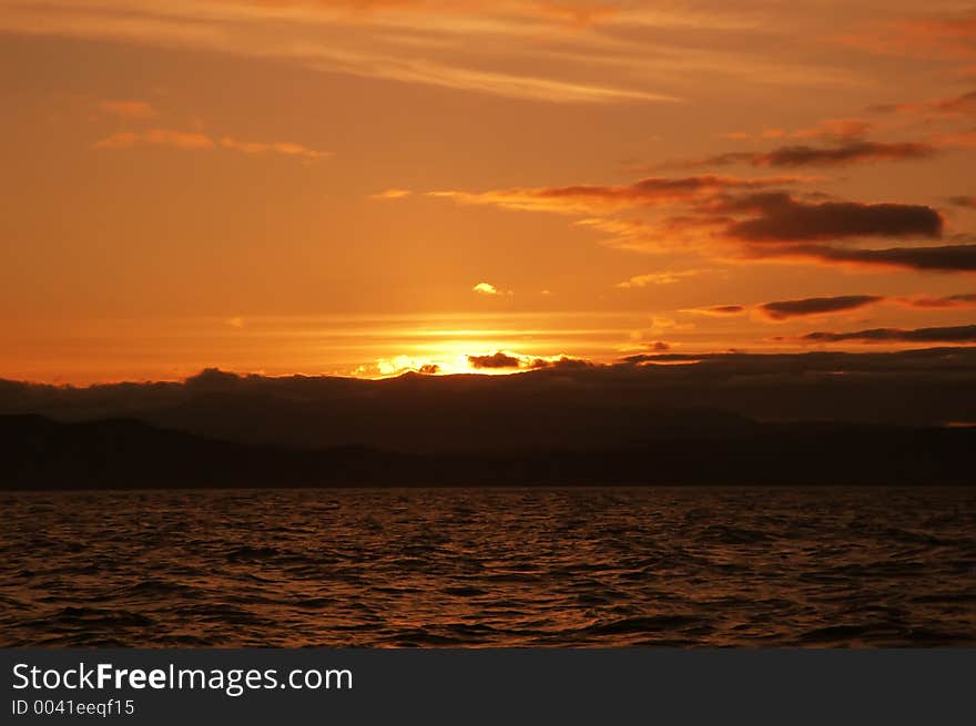 Sunset in the ocean