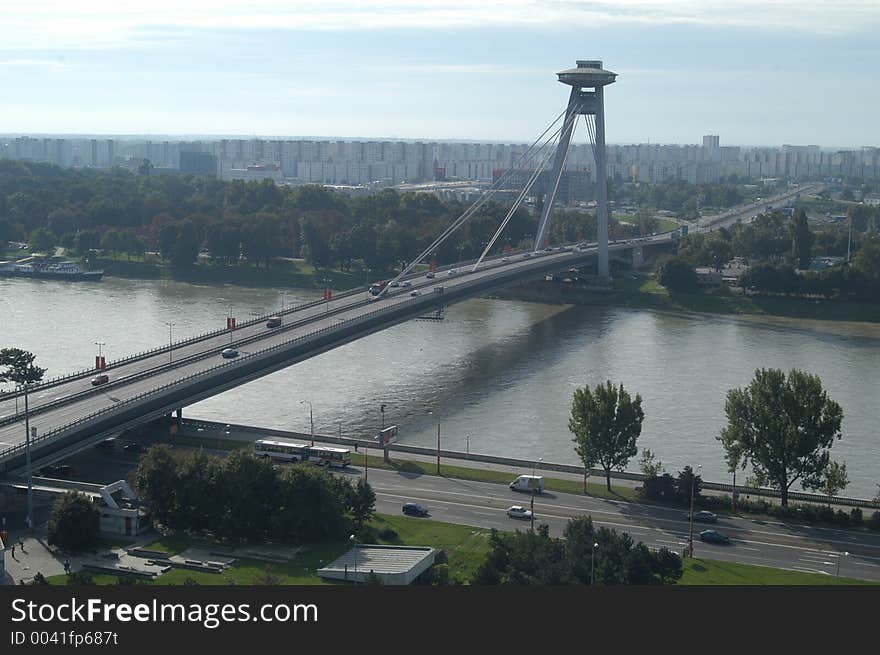 The new bridge across the Danube. The new bridge across the Danube