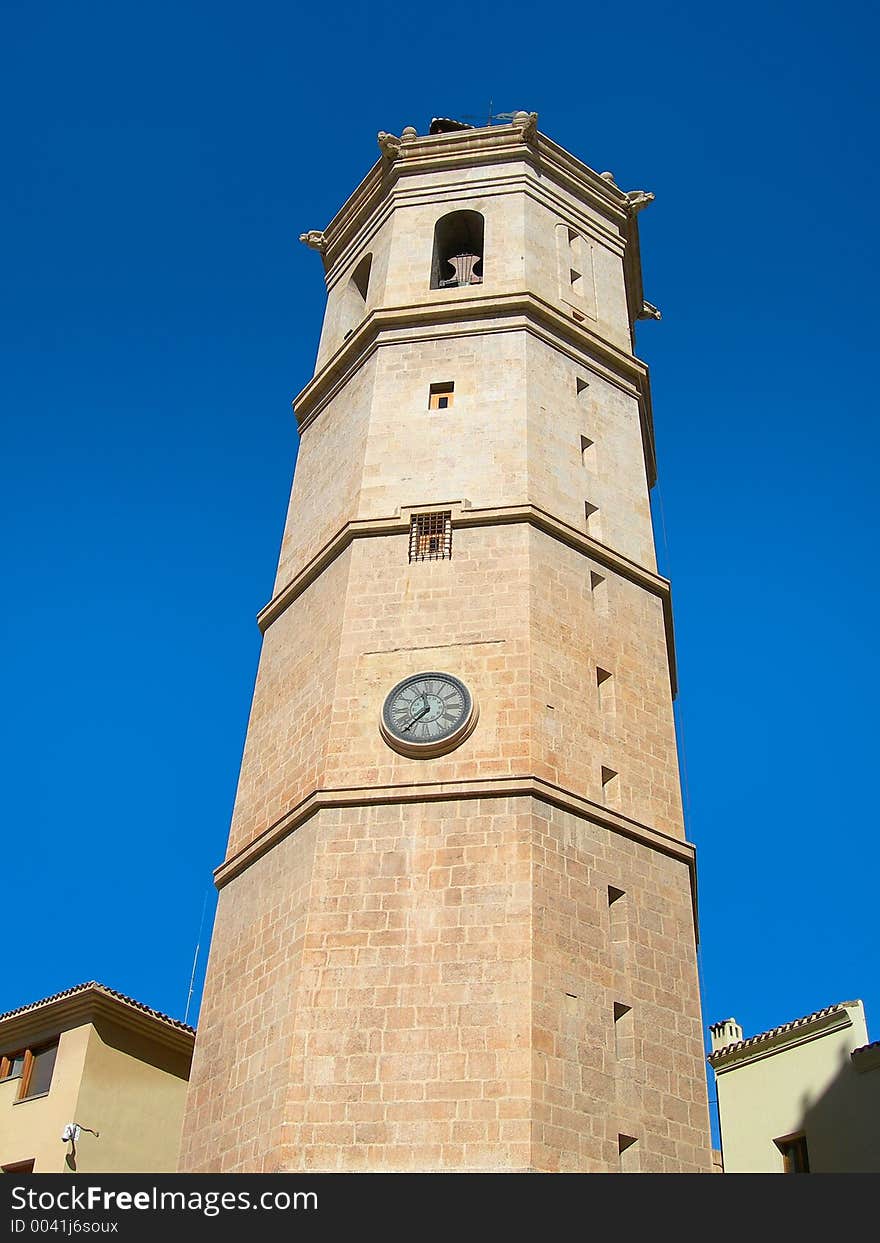 The bell tower of the city of Castellon, Spain. The bell tower of the city of Castellon, Spain