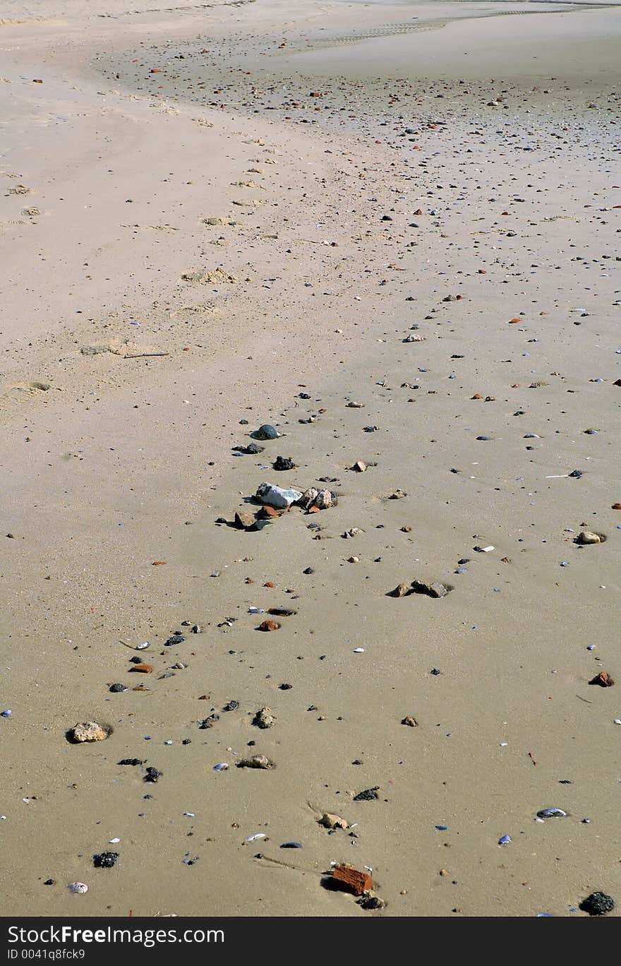 Along the beach