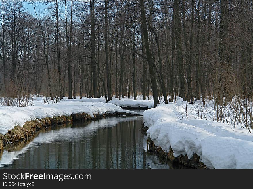 The river in the spring.