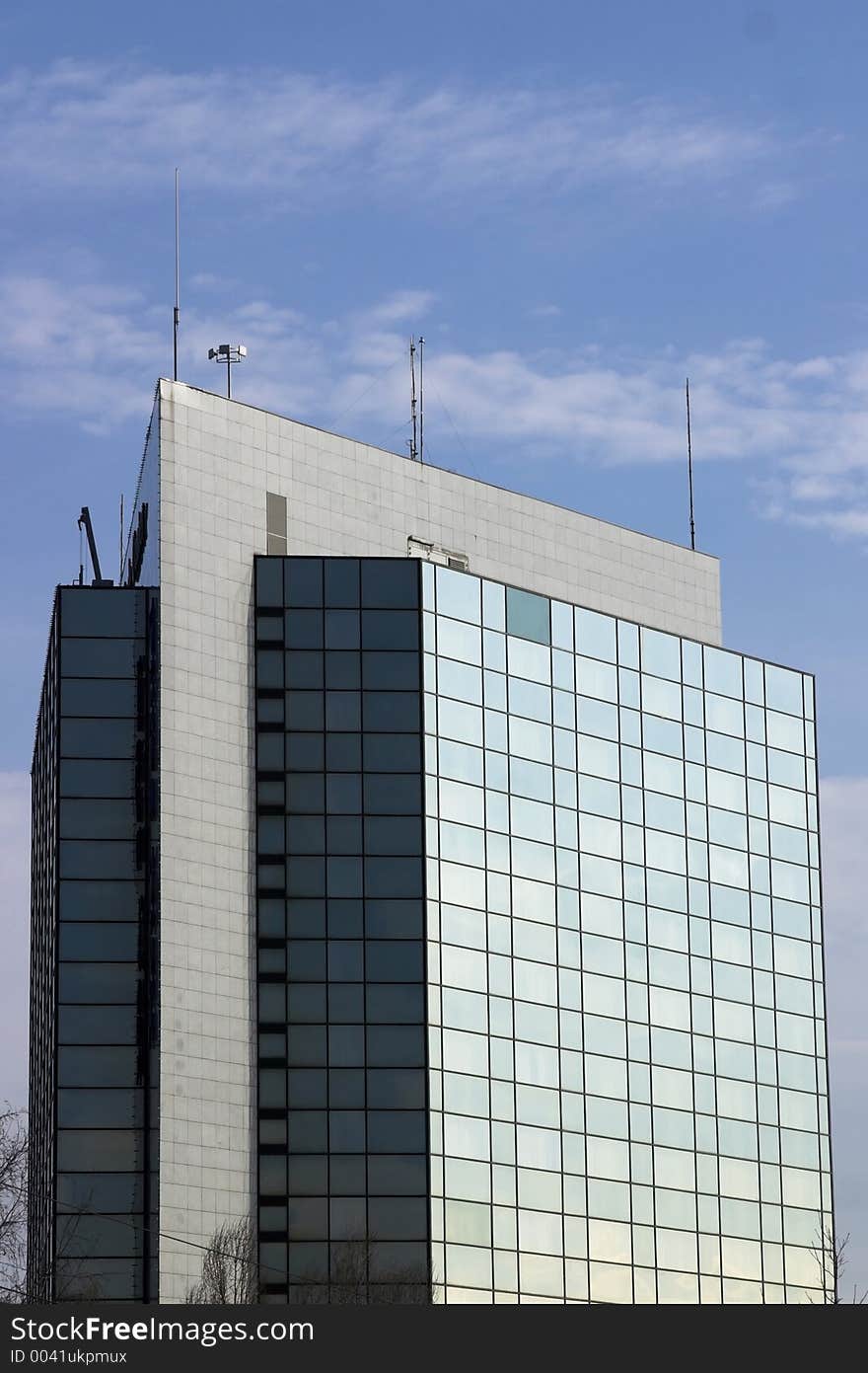 Modern office building in evening light. Modern office building in evening light