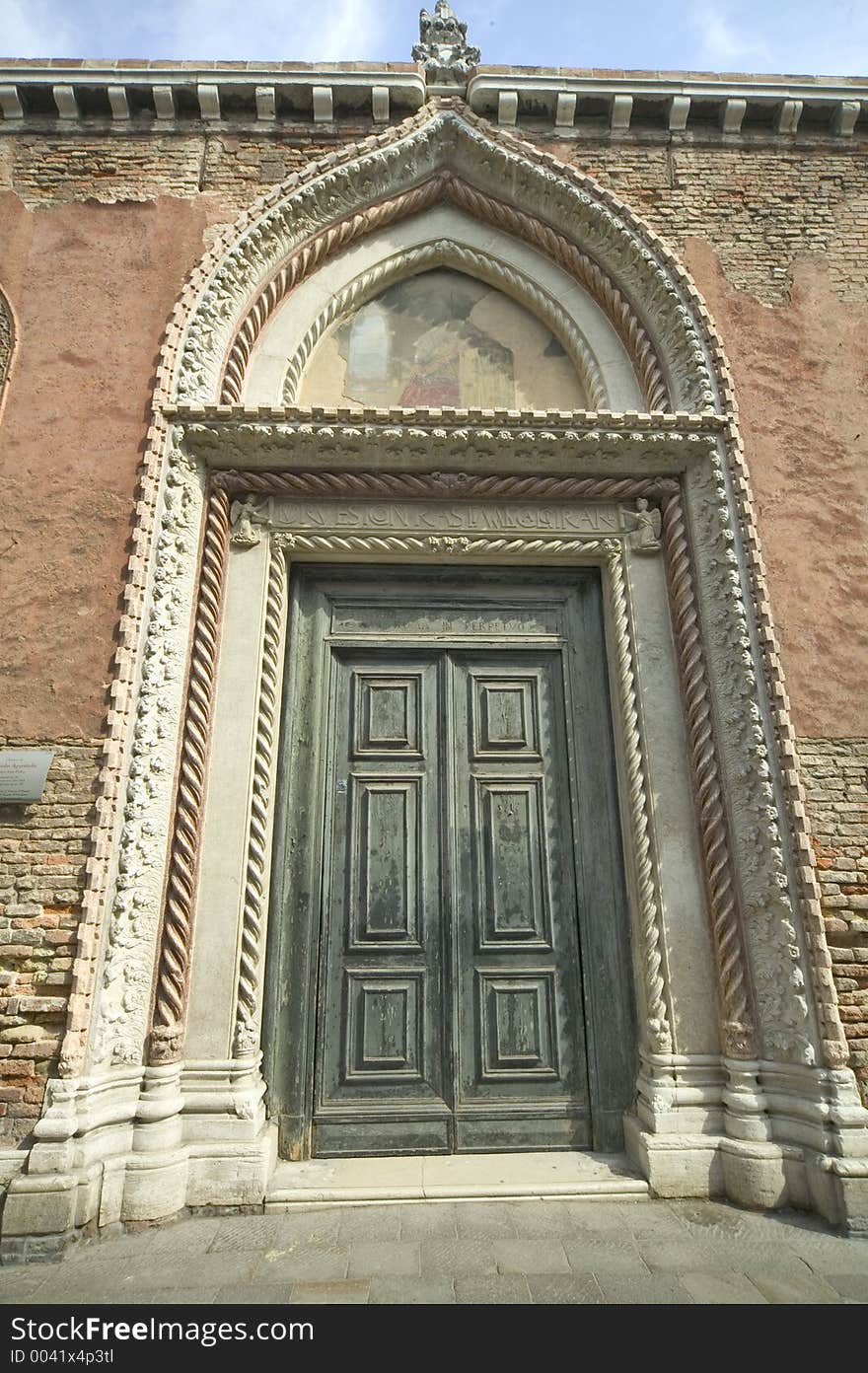 Portal of the church of Venice,Italy