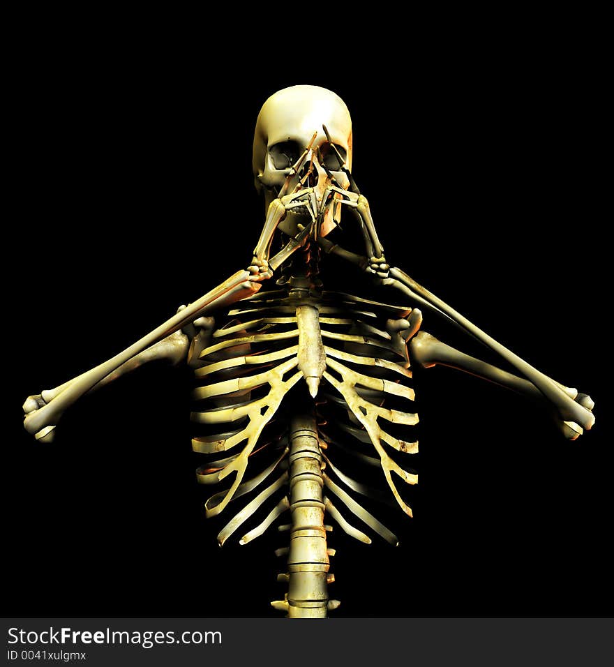 This is an skeleton in a thoughtful pose. This is an skeleton in a thoughtful pose.