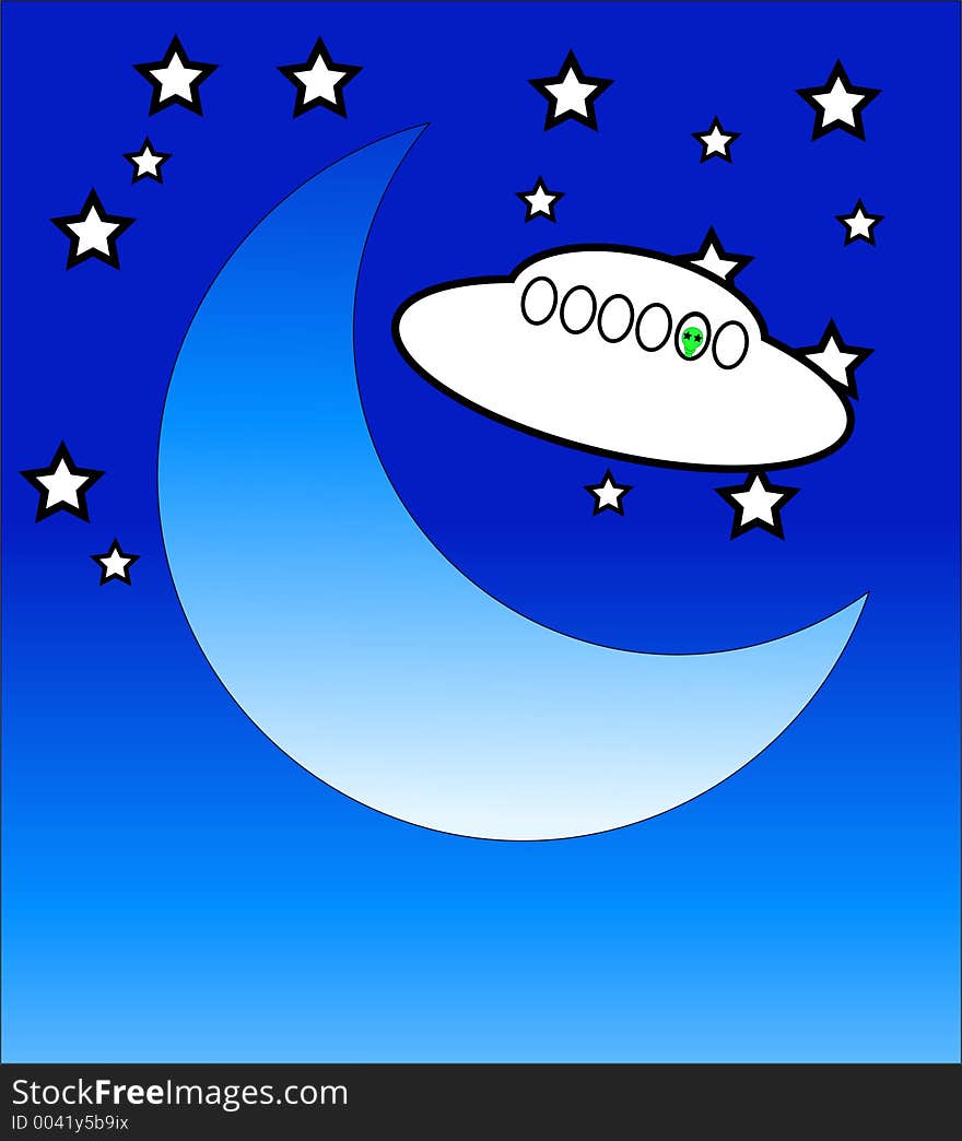 This is a UFO near the moon. This is a UFO near the moon..