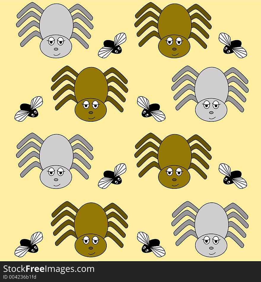 Spider and fly wallpaper design - additional ai and eps format available on request