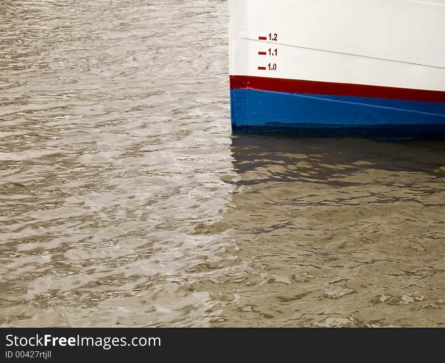 Depth Gauge Painted On The Ship Side