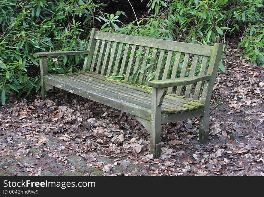 Wooden bench in English countryside. Wooden bench in English countryside