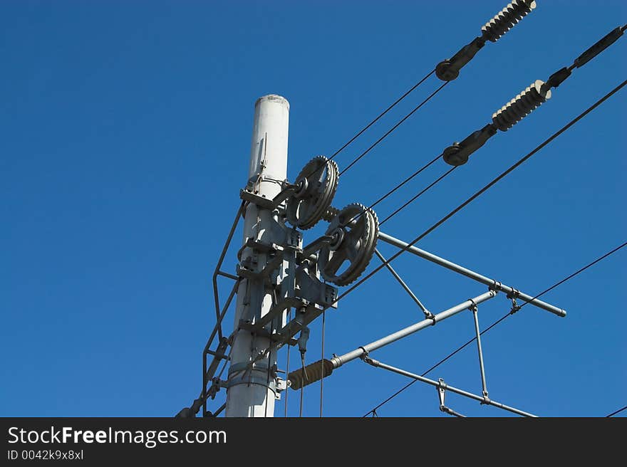 Railway wires detail