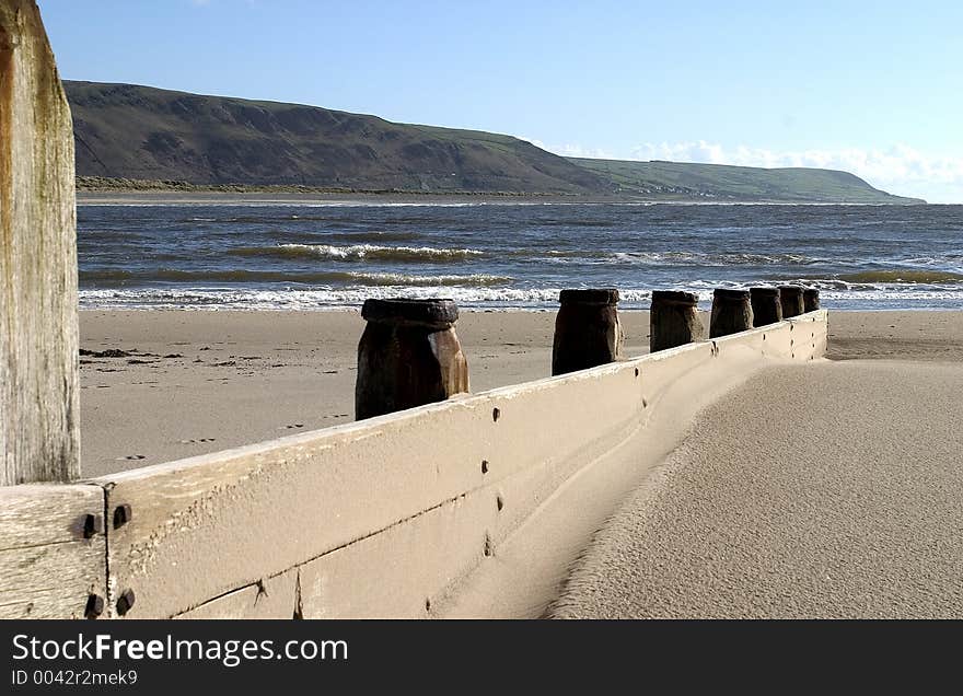 Breakwater on beach