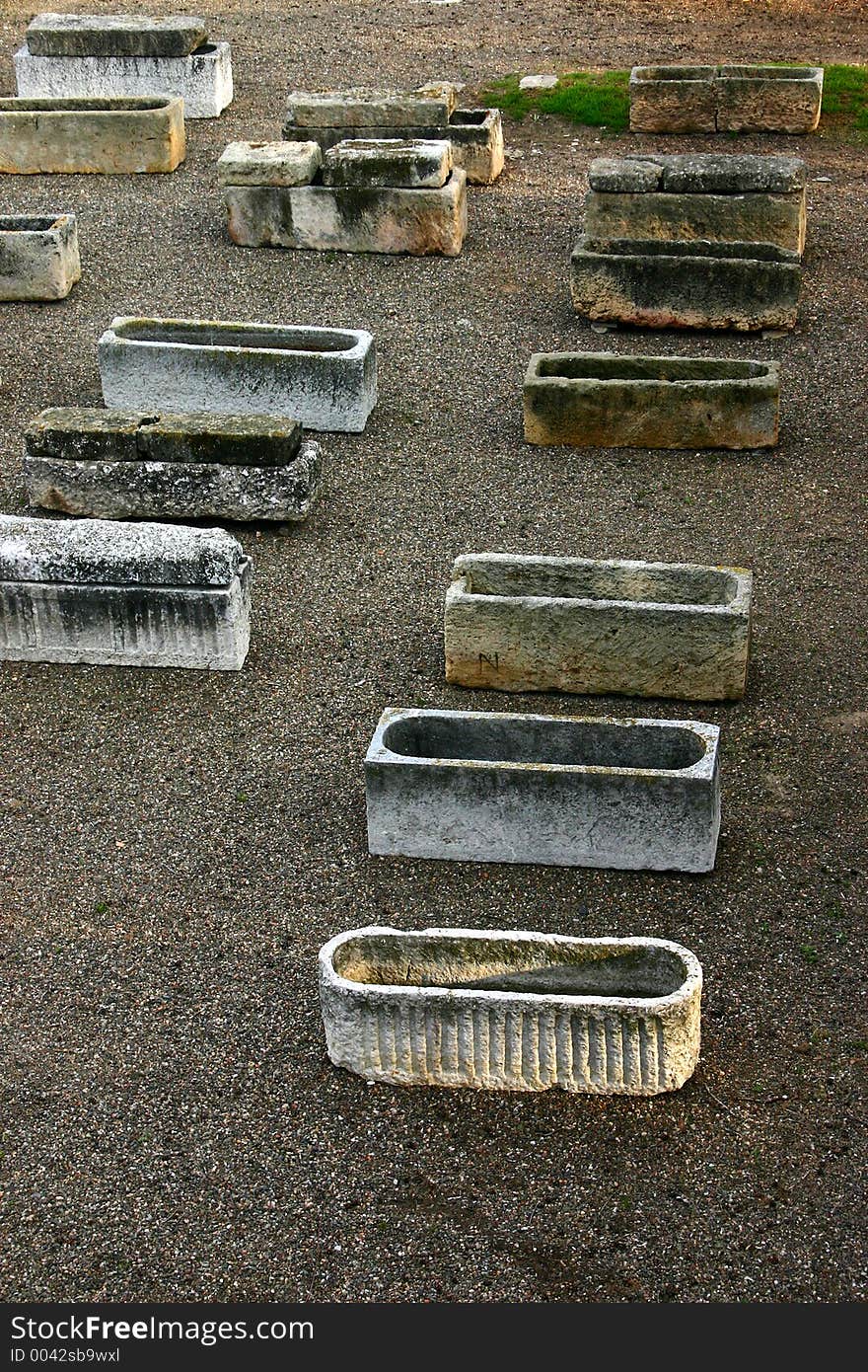 Ancient coffins from roman necropolis. Ancient coffins from roman necropolis