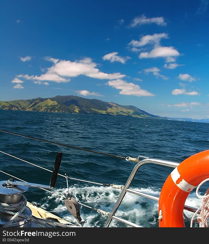 Nice sailing with the sunlight and some beautiful landscapes. Nice sailing with the sunlight and some beautiful landscapes