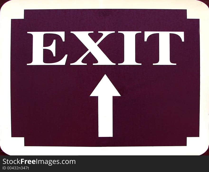 Exit sign with an arrow pointing up. Exit sign with an arrow pointing up