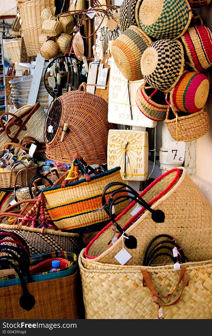 Basket display in all shapes and colors. Basket display in all shapes and colors