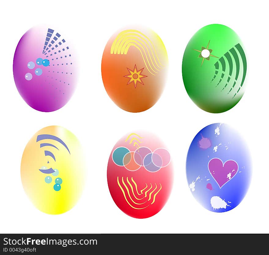 Painted easter eggs illustration