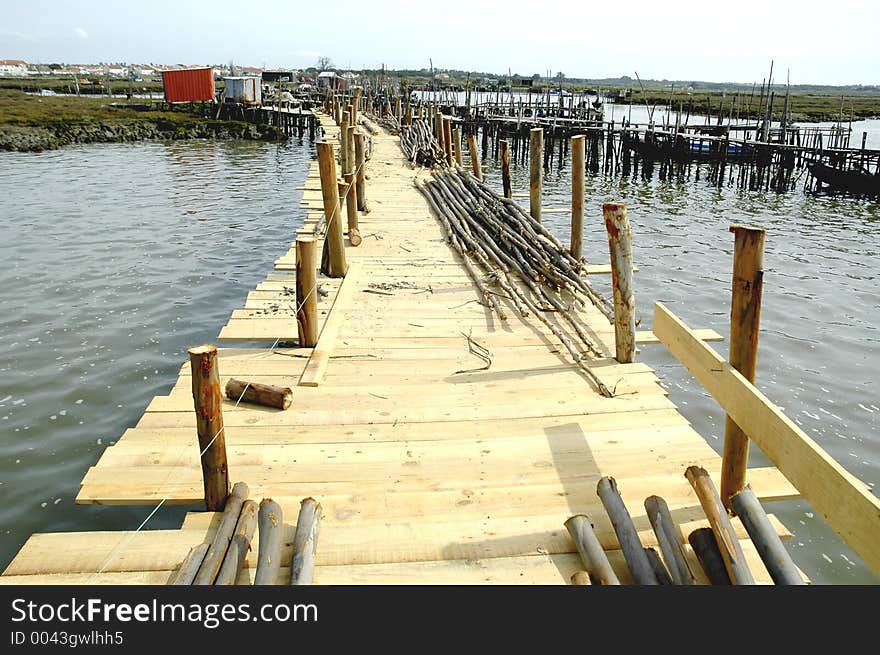 Fishermen village of Carrasqueira, Alcacer do Sal, at Sado river estuary. Fishermen village of Carrasqueira, Alcacer do Sal, at Sado river estuary