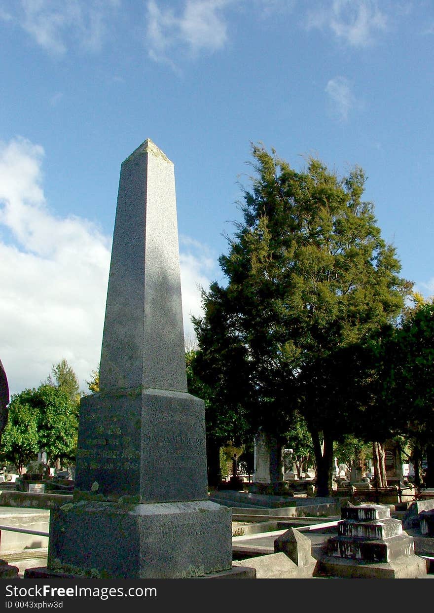 Obelisk in cemetery