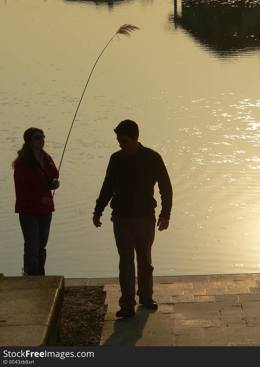 Girl and boy silhouette II