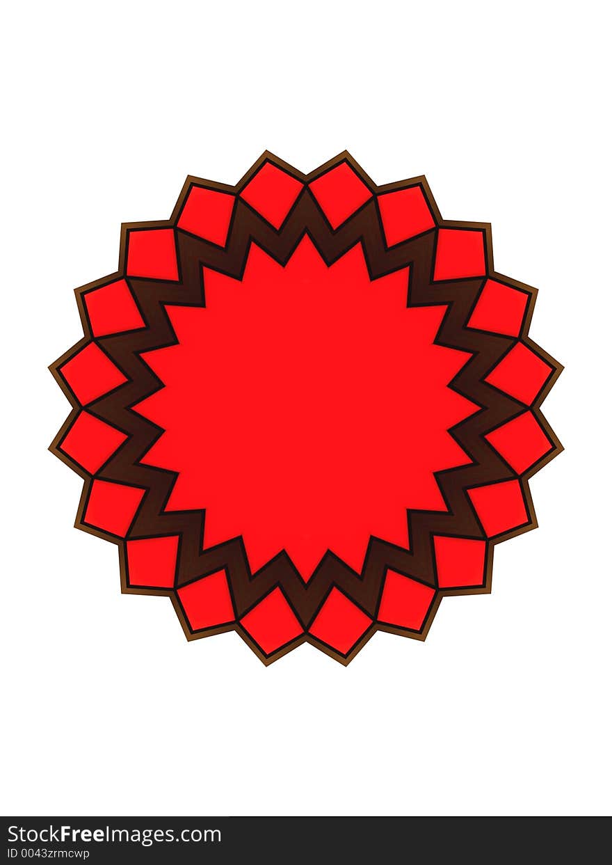 Red and brown shape on white background. Red and brown shape on white background