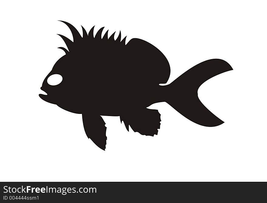 Black & white fish pictogram, ideal for a logo or button...