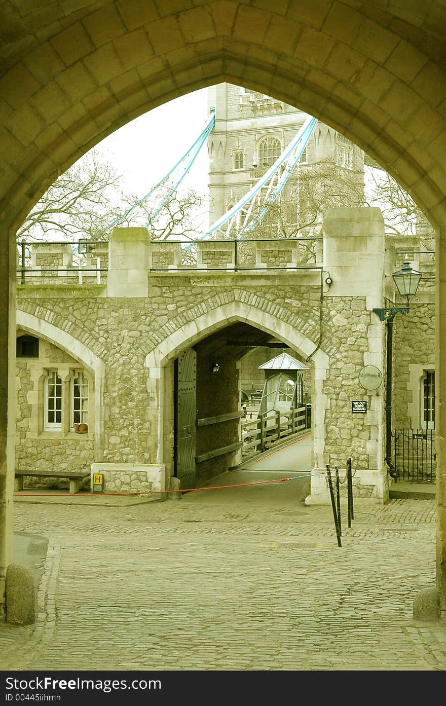 View of Tower Bridge in London Tower. View of Tower Bridge in London Tower