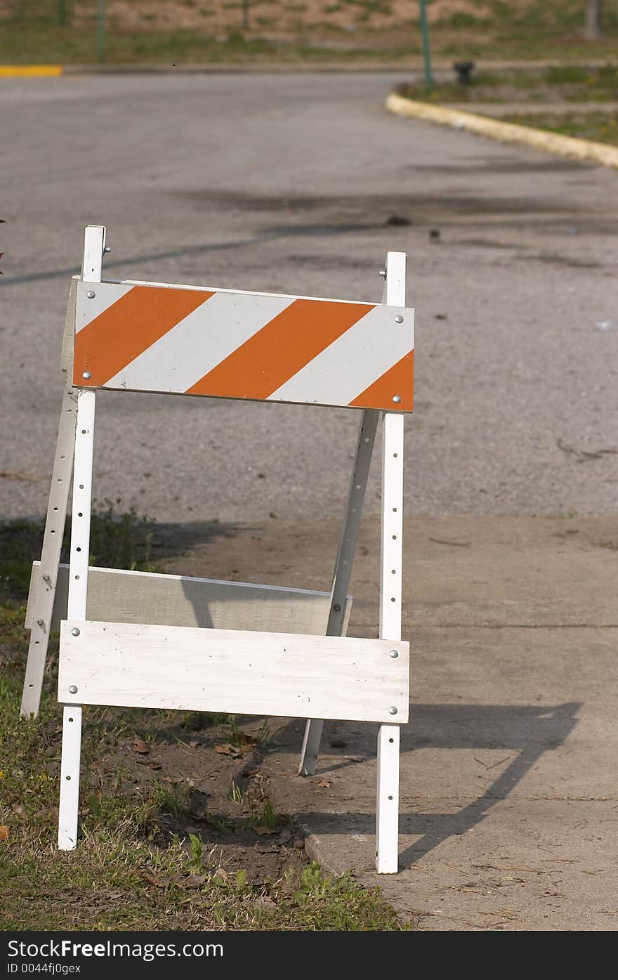 Warning sign on street